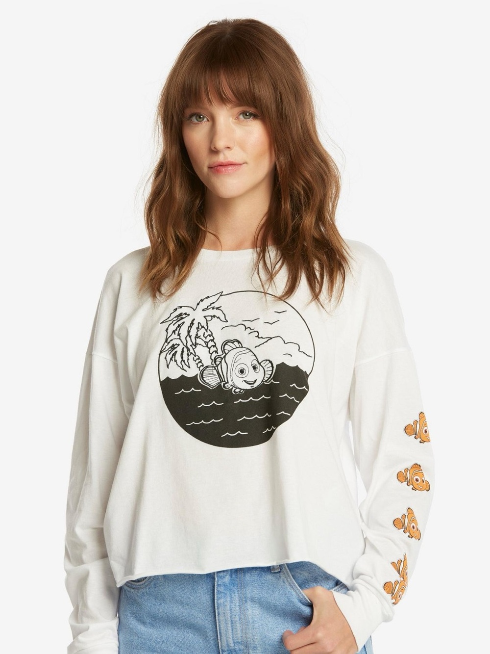 Disney Pixar Finding Nemo Cropped Long Sleeve Shirt